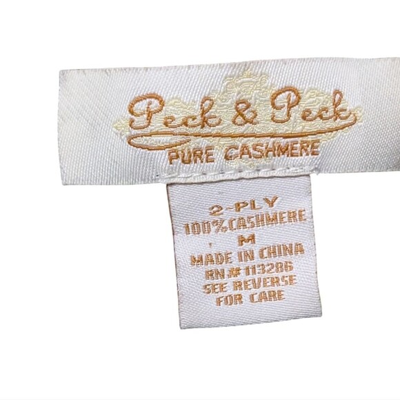 Peck & Peck 100% cashmere sweater Medium polka dot necklace quiet luxury cozy - Picture 3 of 9